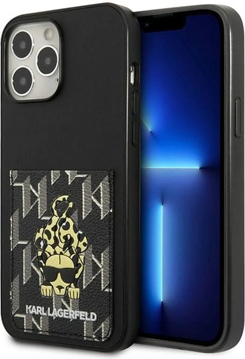 Karl Lagerfeld KLHCP13XCANCNK iPhone 13 Pro Max Hoesje - Zwart - 1 Kaartslot