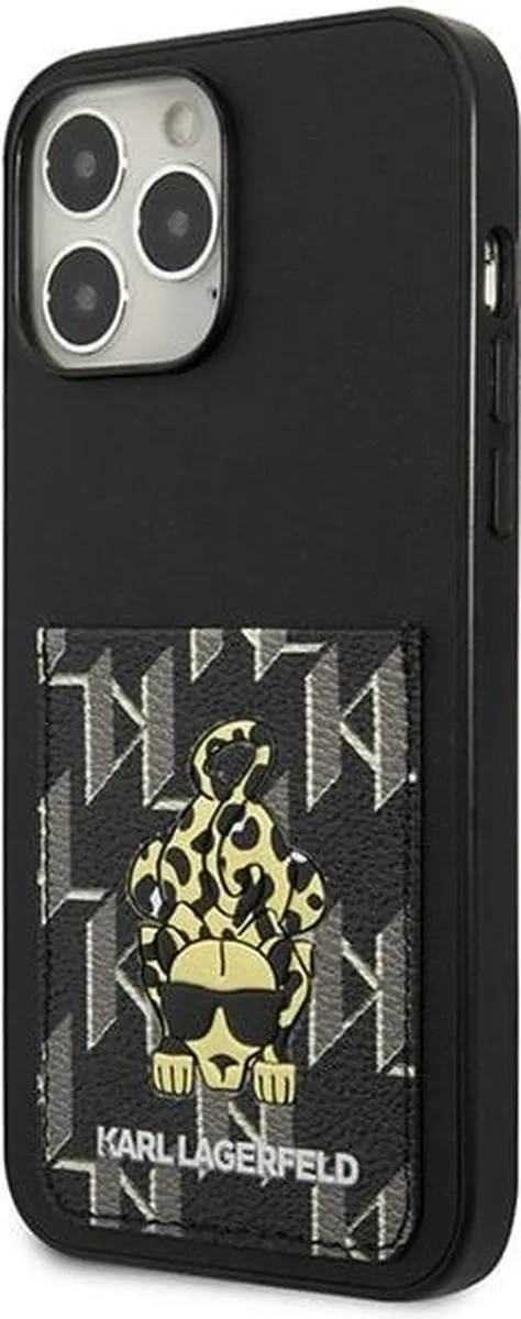 Karl Lagerfeld KLHCP13XCANCNK iPhone 13 Pro Max Hoesje - Zwart - 1 Kaartslot