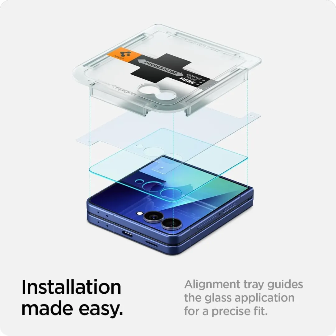 Spigen Glas.tR EZ Fit Screenprotector Samsung Galaxy Z Flip 7 - 2 Stuks