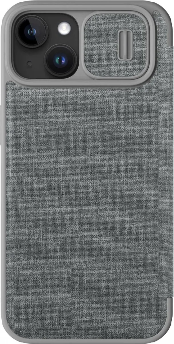 Nillkin Qin Cloth iPhone 15 Hoesje - Grijs