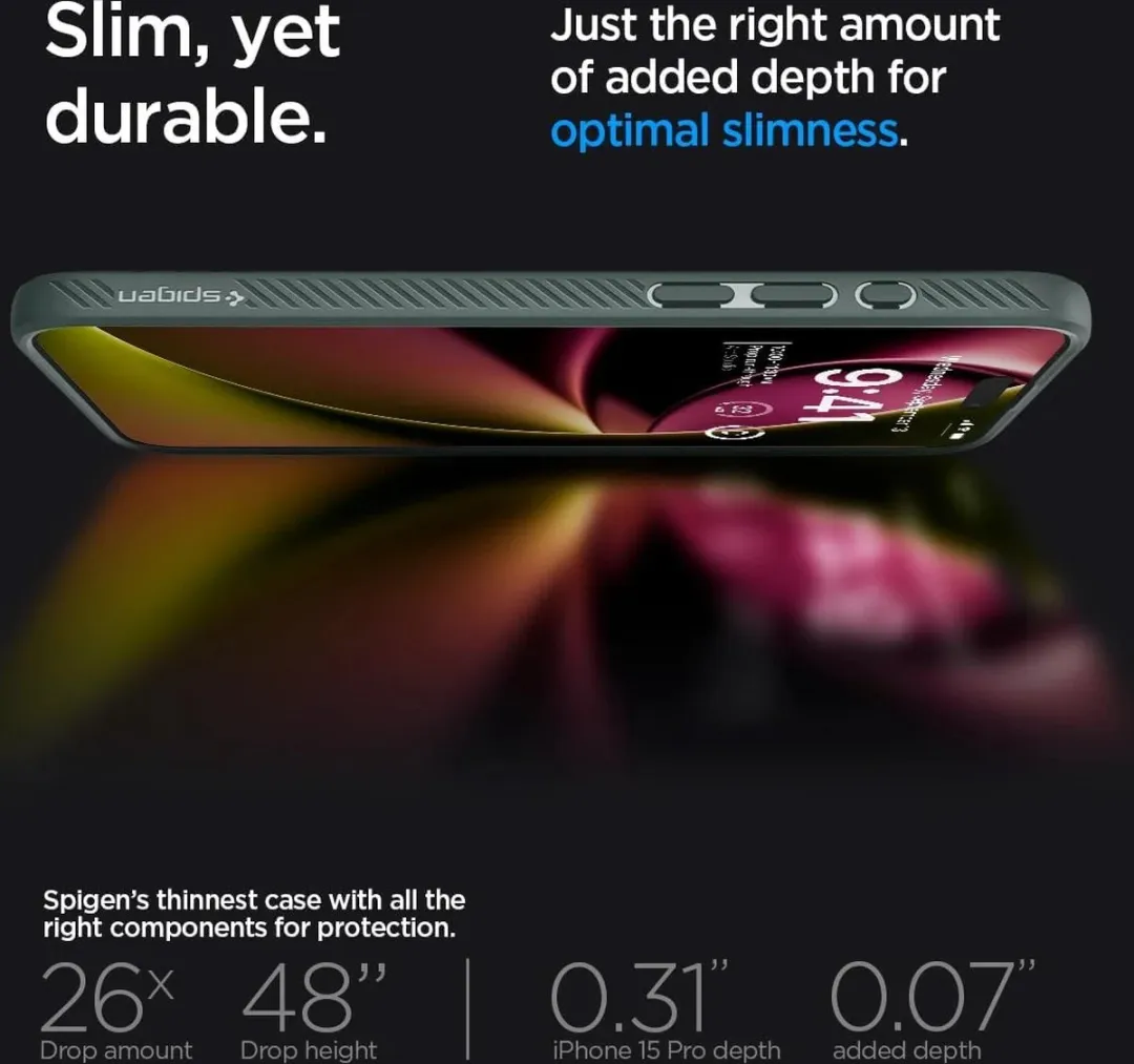 Spigen Liquid Air Back Cover iPhone 15 Pro - Groen
