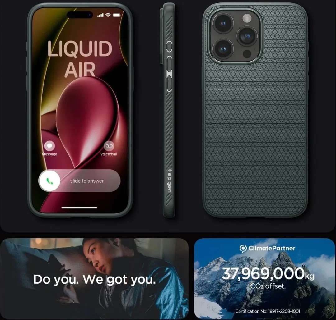 Spigen Liquid Air Back Cover iPhone 15 Pro - Groen