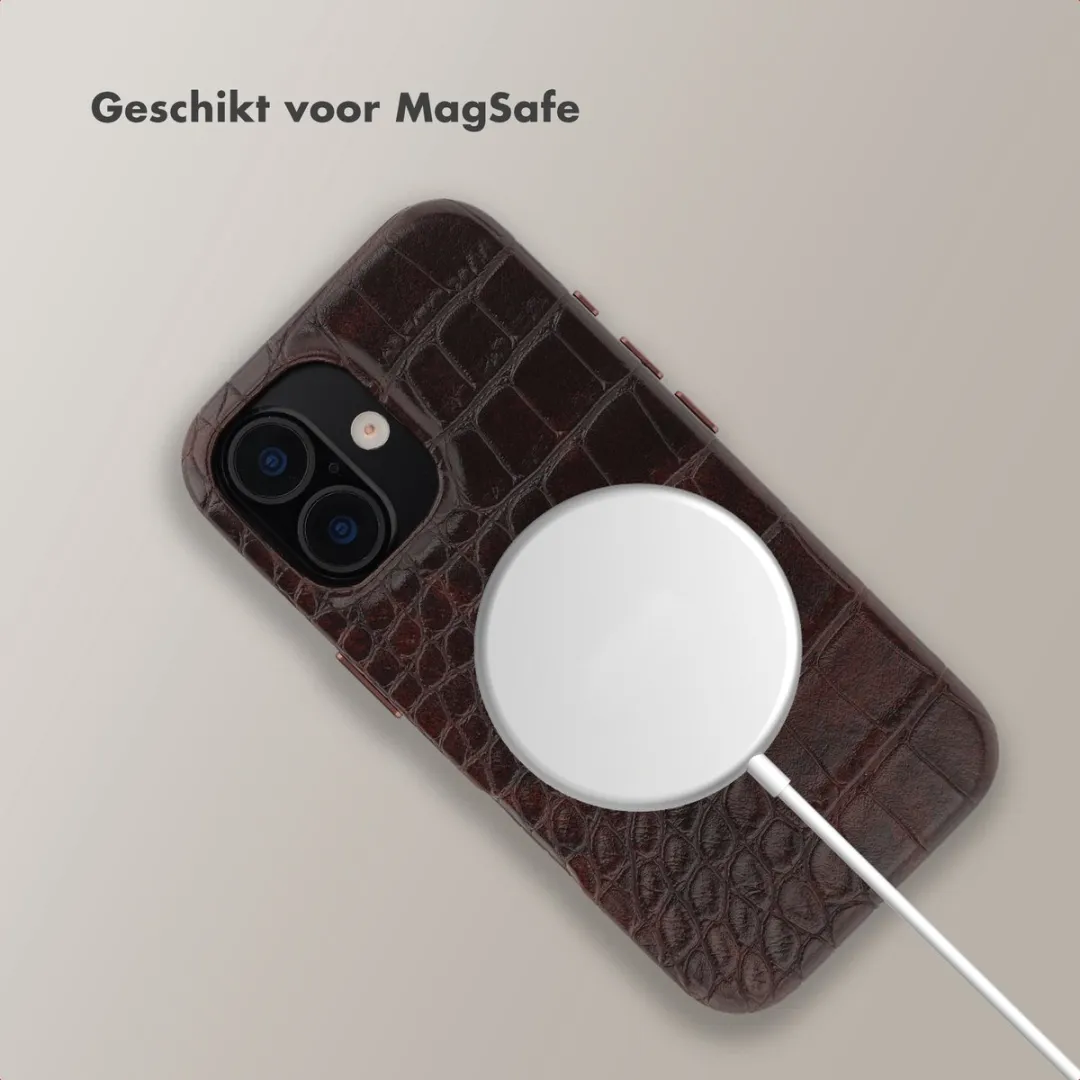 Selencia iPhone 17 Croco Backcover - Choco Brown - MagSafe - afbeelding 6 van 6