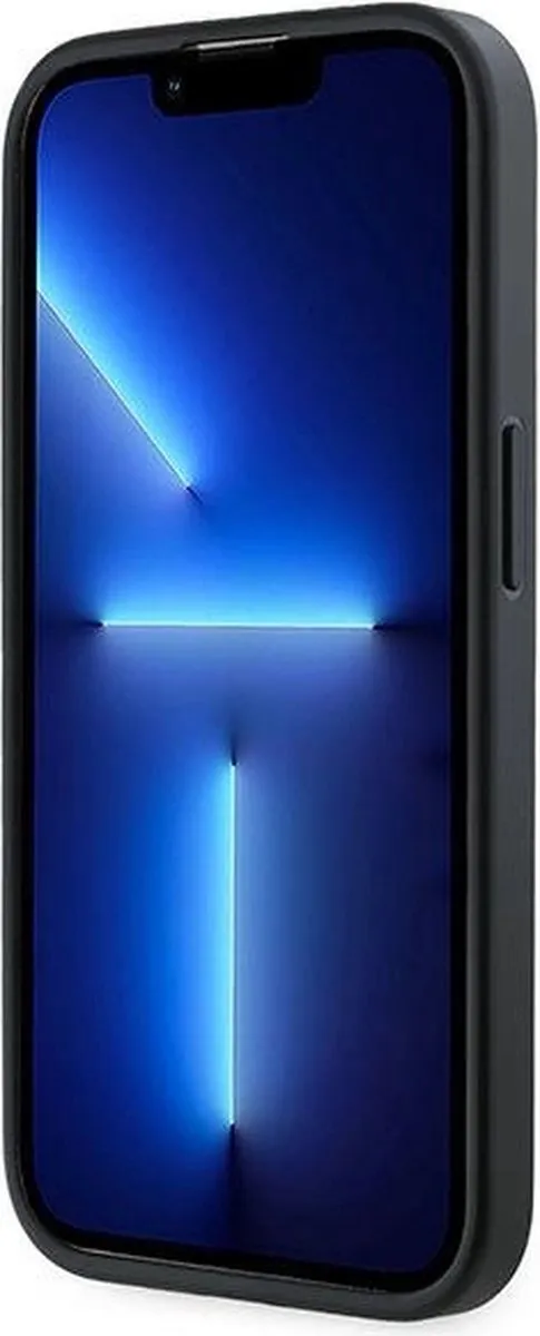 Karl Lagerfeld Diagonal Quilted Script Hoesje iPhone 14 Pro - Zwart