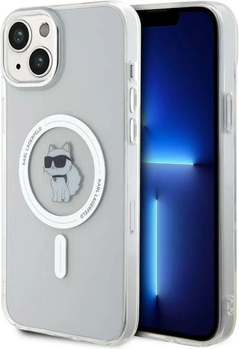 Karl Lagerfeld IML Choupette MagSafe Hoesje iPhone 15 Plus - Transparant