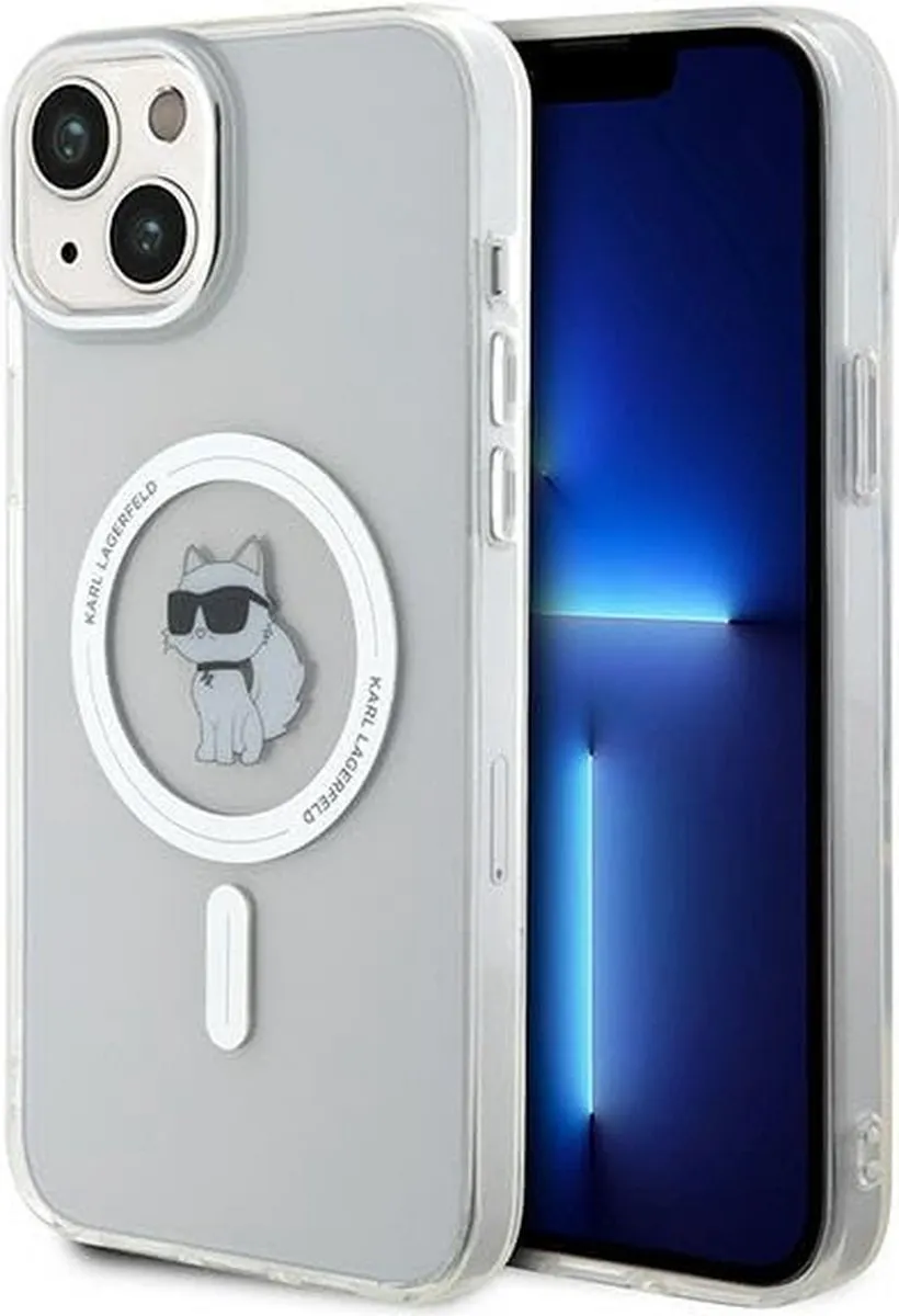 Karl Lagerfeld IML Choupette MagSafe Hoesje iPhone 15 Plus - Transparant
