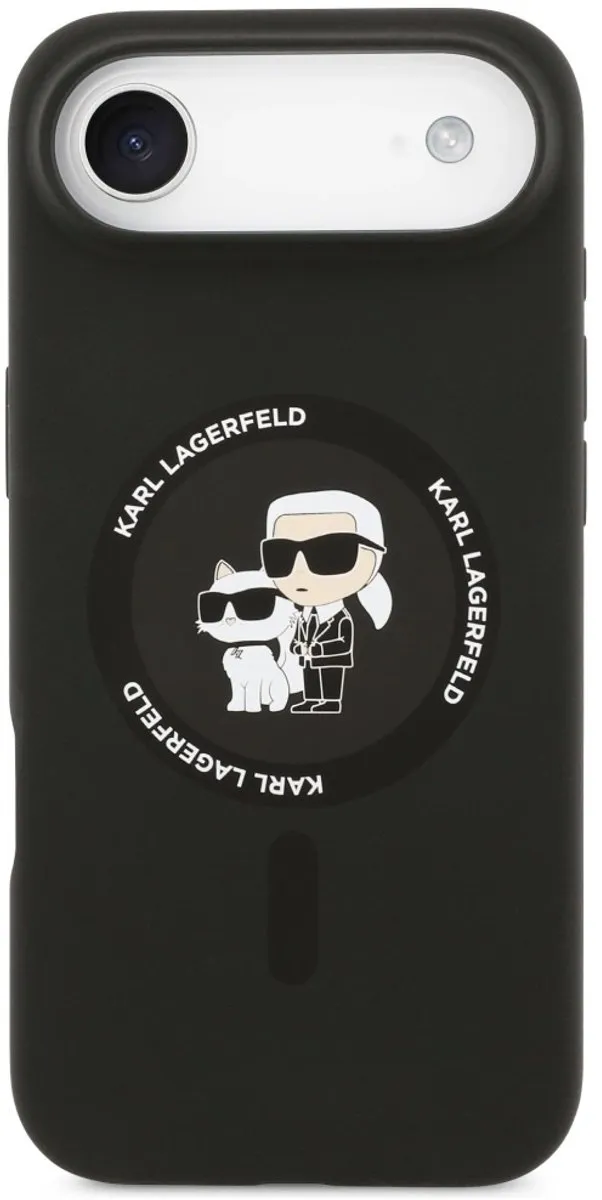 Karl Lagerfeld Karl&Choupette Silicone Ring Magsafe Hoes - iPhone 17 Air - Zwart