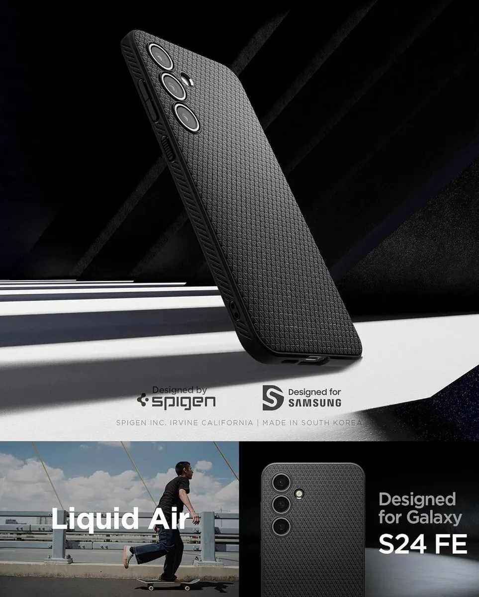 Spigen Liquid Air Back Cover - Samsung Galaxy S24 FE - Zwart