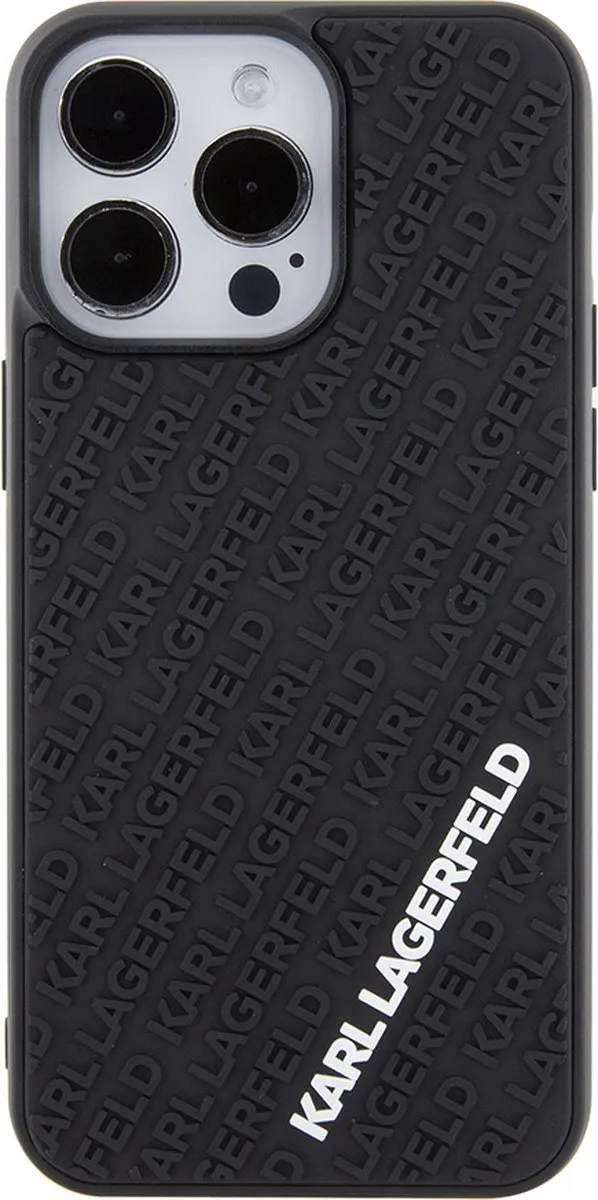 Karl Lagerfeld iPhone 15 Pro Max Hoesje KLI15PMTPUBK - Zwart