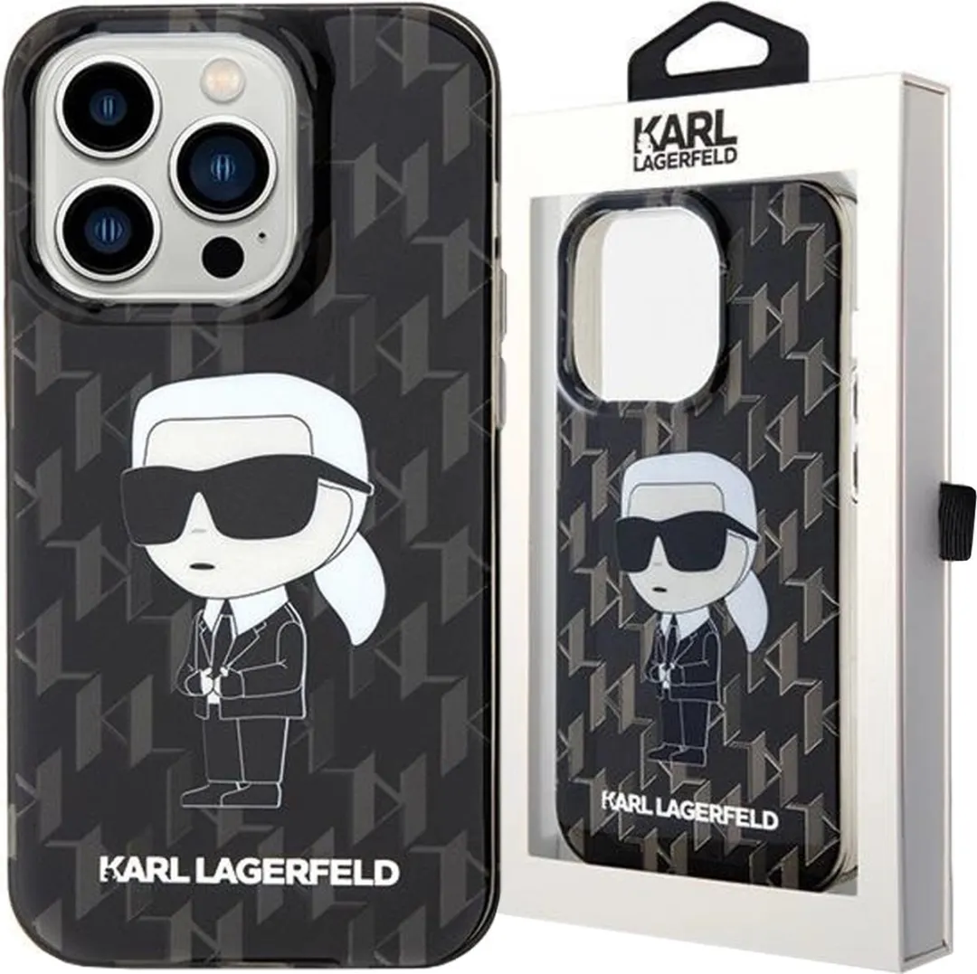 Karl Lagerfeld iPhone 15 Pro Max Hoesje KLI15PMTPUBK - Zwart