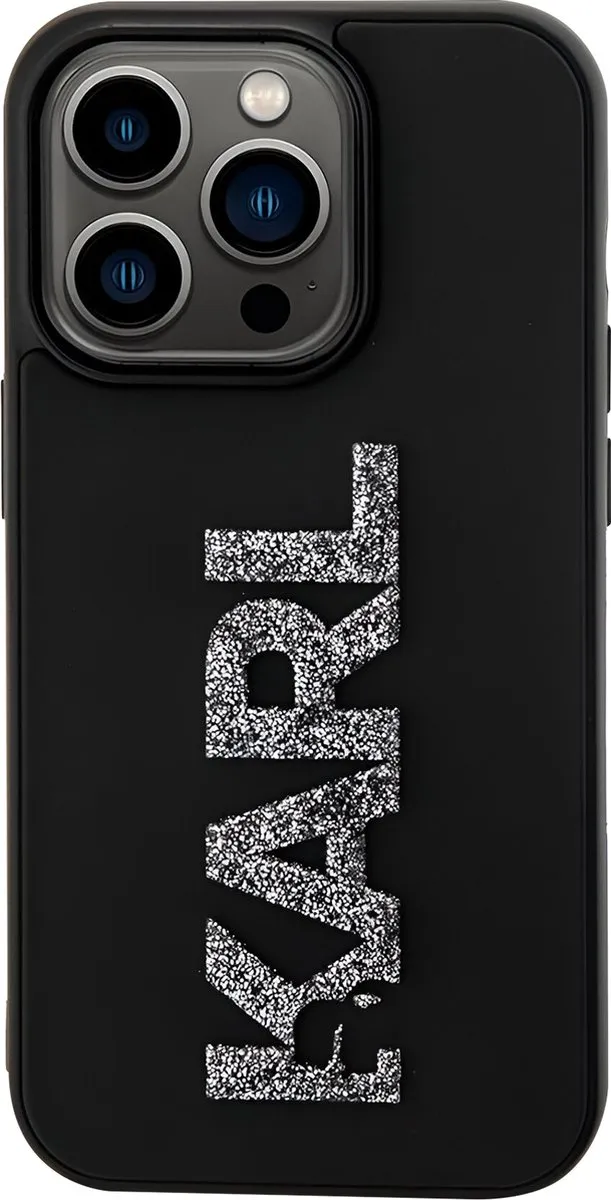 Karl Lagerfeld iPhone 15 Pro Max Hoesje KLI15PMTPUBK - Zwart