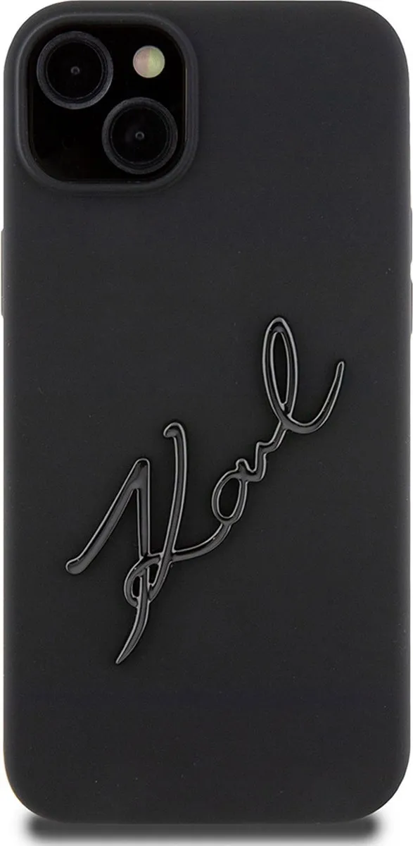 Karl Lagerfeld Backcase Hoesje iPhone 15/14/13 - Effen Zwart