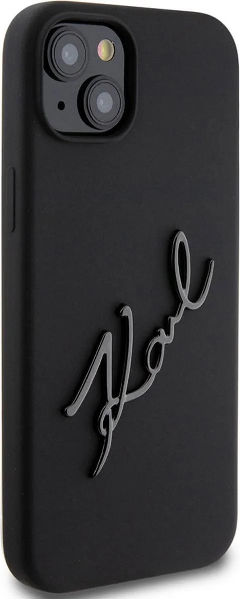 Karl Lagerfeld Backcase Hoesje iPhone 15/14/13 - Effen Zwart - afbeelding 6 van 6