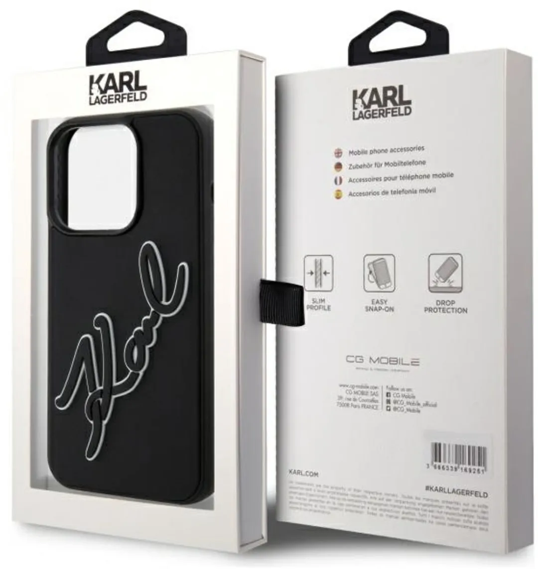 Karl Lagerfeld Hardcase Hoesje iPhone 15 Pro 6.1 - Transparent
