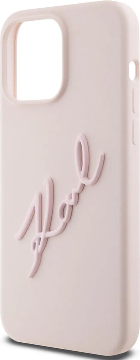 Karl Lagerfeld Backcase Hoesje iPhone 15 Pro Max - Roze Kunstleer