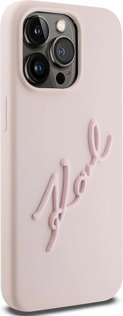 Karl Lagerfeld Backcase Hoesje iPhone 15 Pro Max - Roze Kunstleer