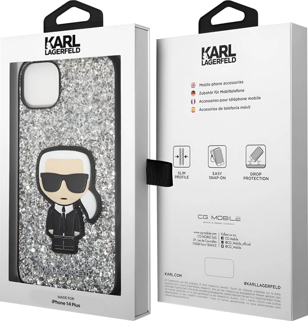 Karl Lagerfeld Ikonik Hardcase iPhone 14 Plus H7402 - Zilver