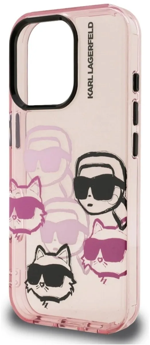 Karl Lagerfeld Case IML Multi K&C Hoofdpatroon iPhone 16 Pro Max - Zwart