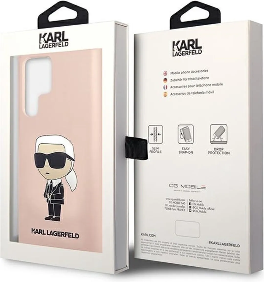 Karl Lagerfeld KLHCS23LSNIKBCP Hoesje - Roze - Universeel - afbeelding 6 van 6