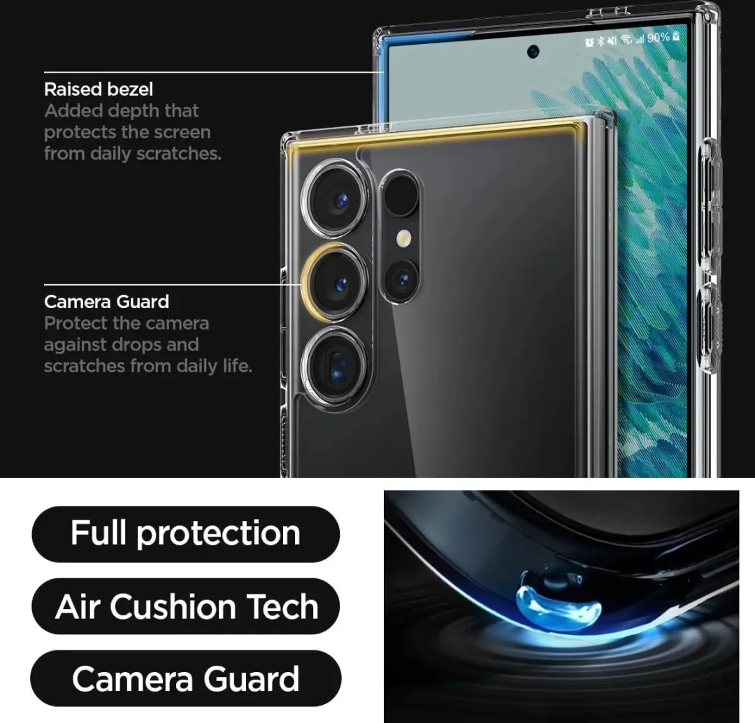 Spigen Ultra Hybrid Back Cover voor Samsung Galaxy S24 Ultra - Transparant