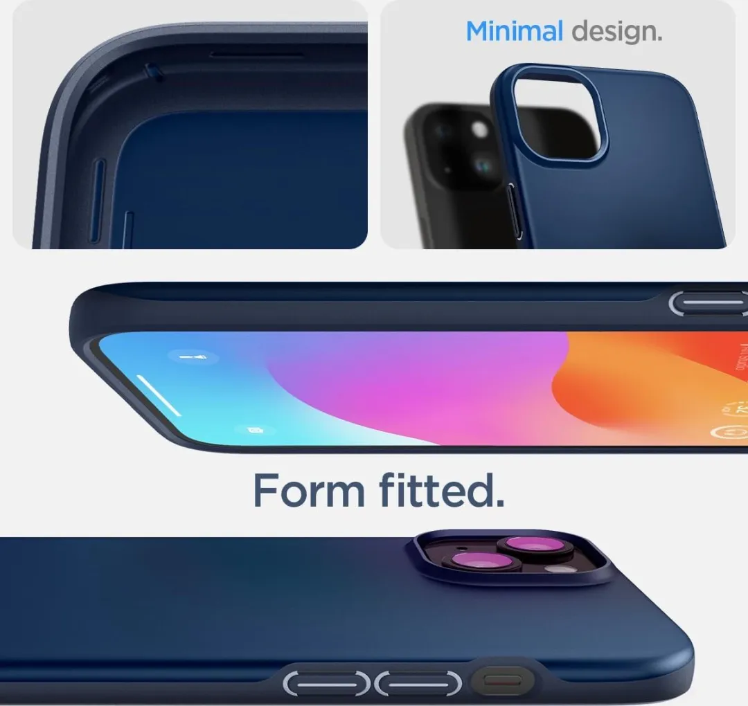 Spigen Apple iPhone 15 Plus Thin Fit Hoesje - Navy