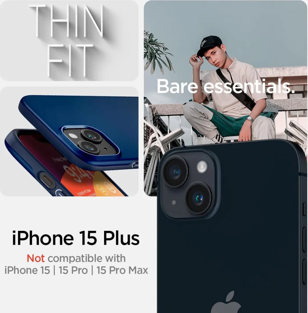 Spigen Apple iPhone 15 Plus Thin Fit Hoesje - Navy