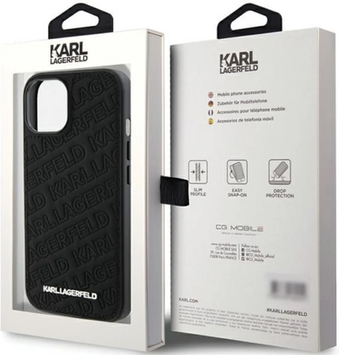 Karl Lagerfeld Quilted Back Case - iPhone 15 Plus - Zwart
