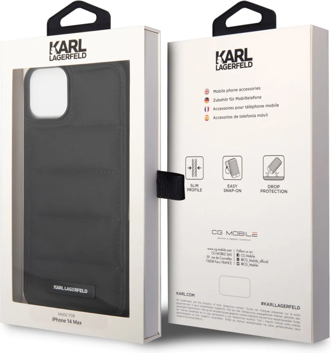 Karl Lagerfeld iPhone 14 Plus Hoesje - Effen Zwart - Kunstleer