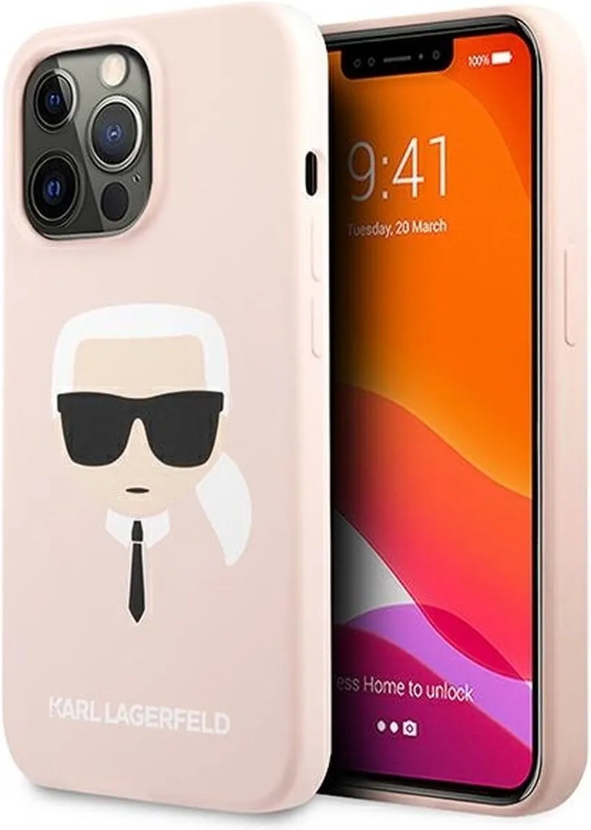 Karl Lagerfeld Silicone iPhone 13 Pro Hoesje - Roze - MPN 7730