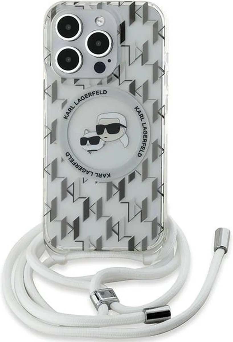 Karl Lagerfeld IML Crossbody Monogram MagSafe Hoesje iPhone - Transparant