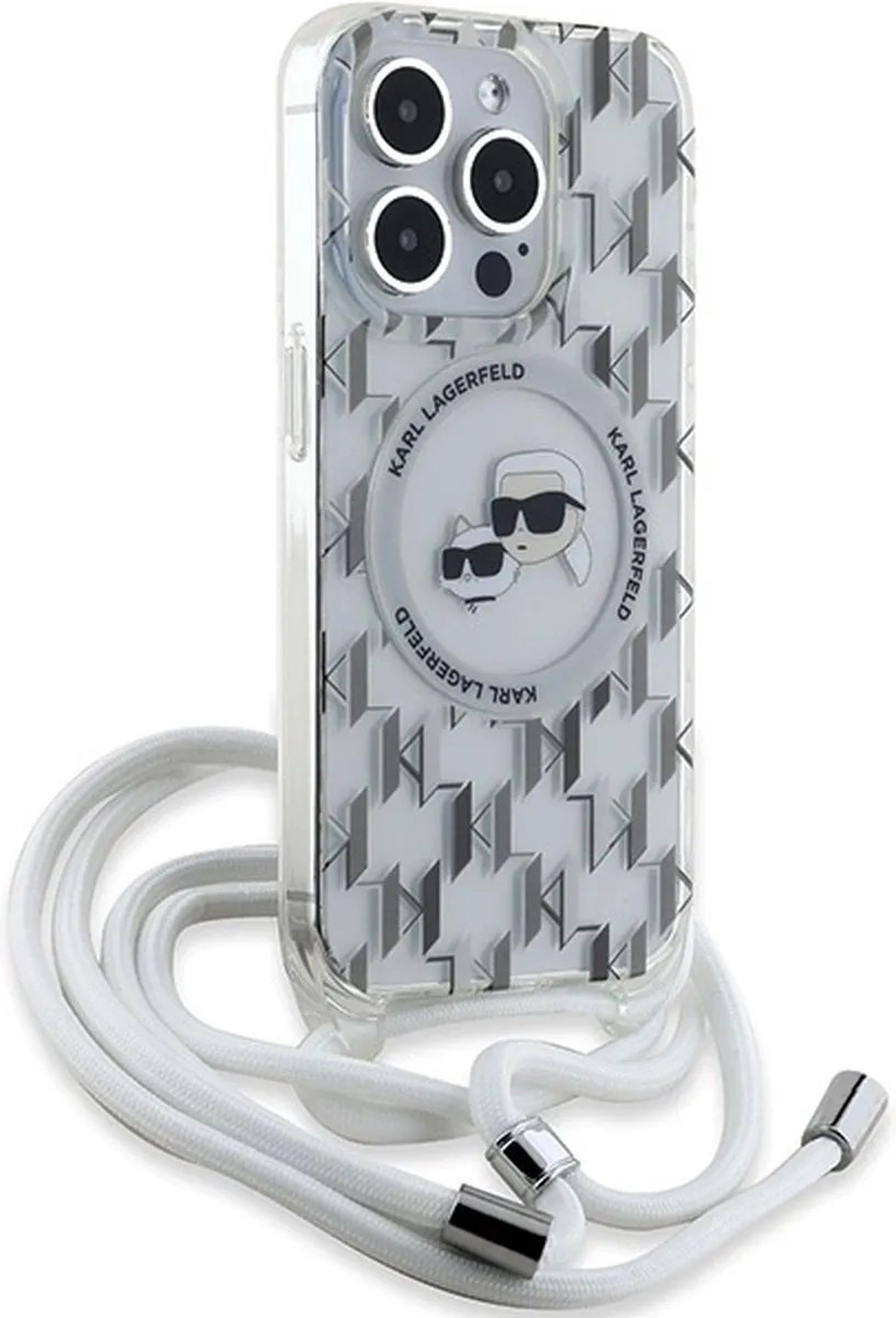 Karl Lagerfeld IML Crossbody Monogram MagSafe Hoesje iPhone - Transparant