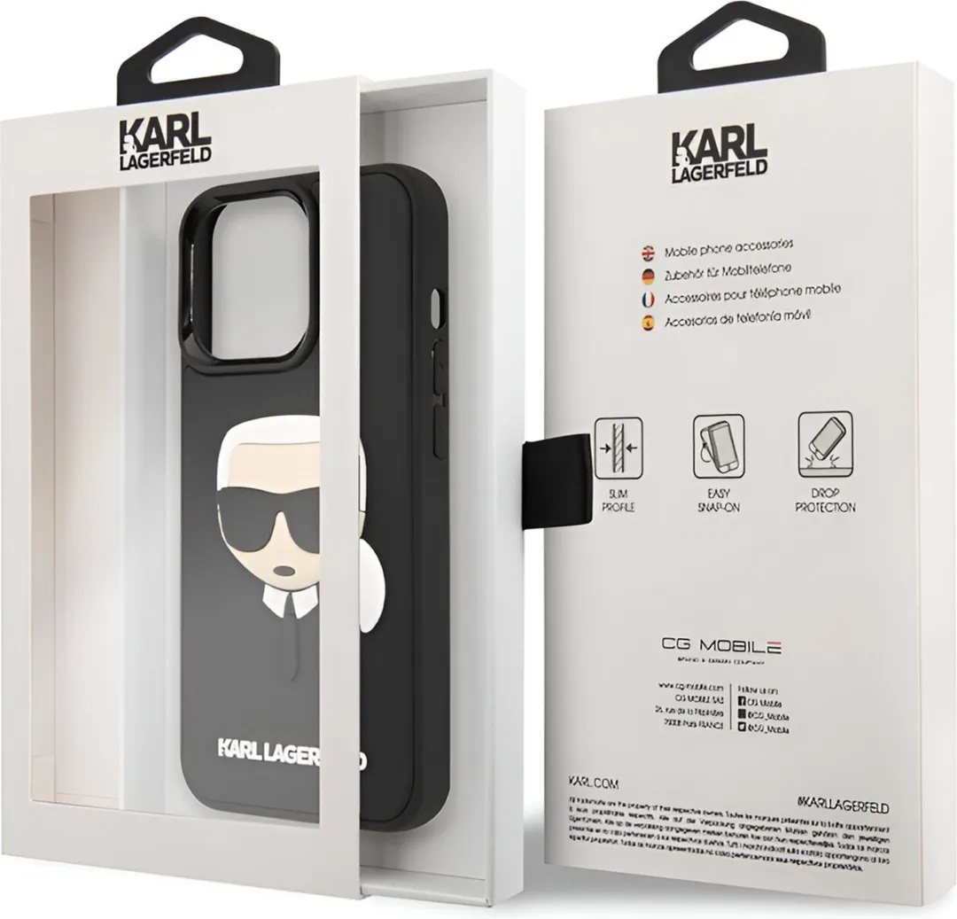 Karl Lagerfeld iPhone 14 Pro Max TPU Hoesje - Zwart