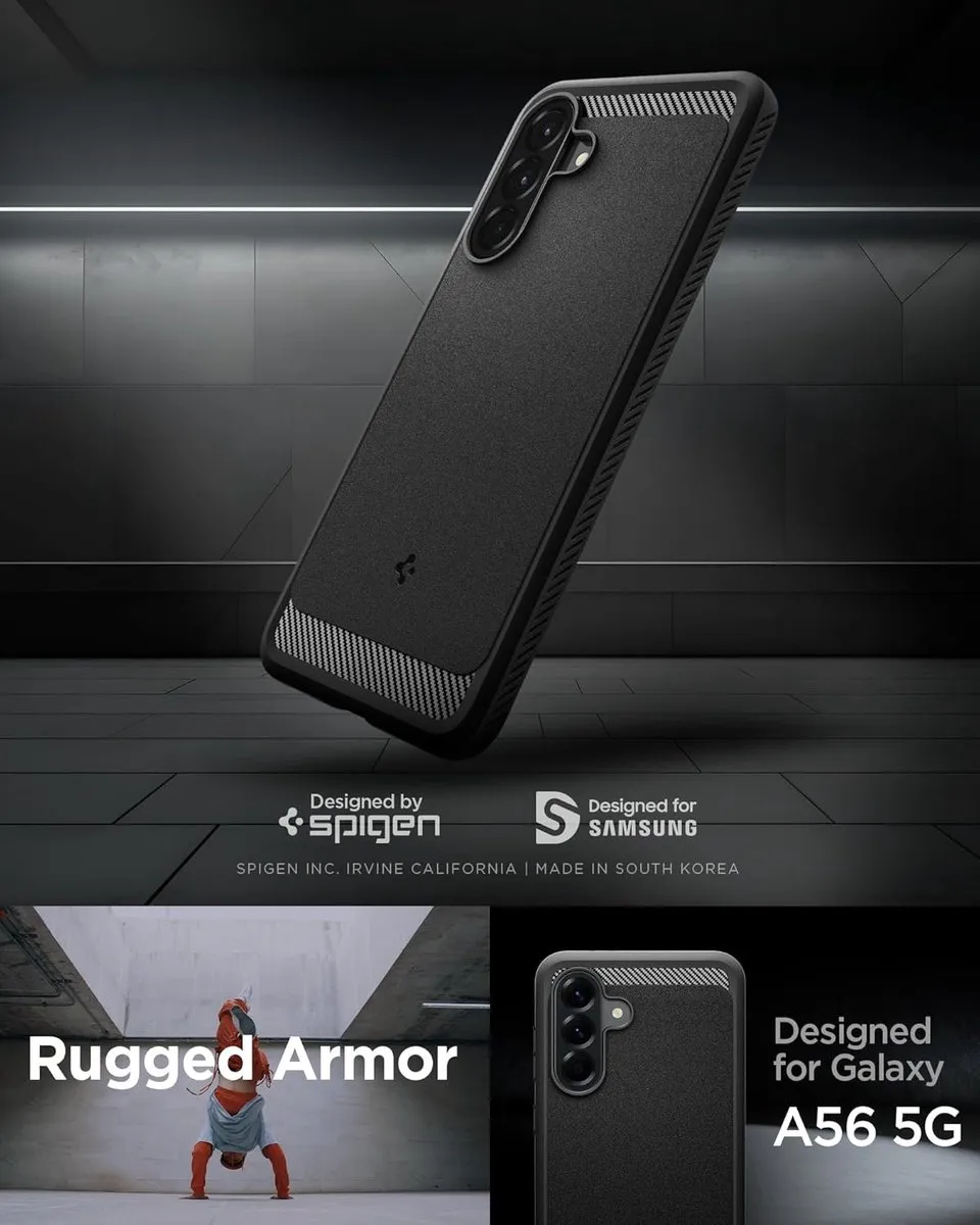 Spigen Rugged Armor Back Cover - Samsung Galaxy A56 5G - Zwart