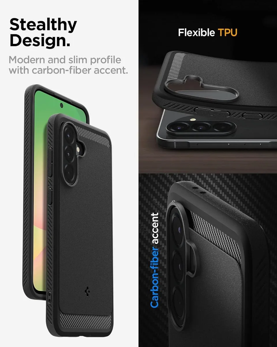 Spigen Rugged Armor Back Cover - Samsung Galaxy A56 5G - Zwart
