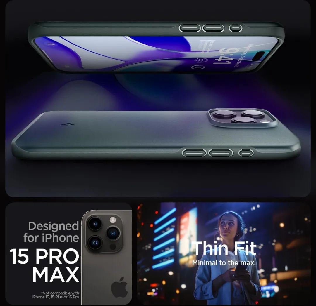 Spigen iPhone 15 Pro Max Back Cover - Groen
