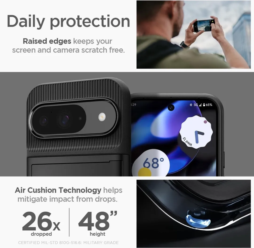 Spigen Slim Armor CS ACS06914 Back Cover - Google Pixel 9/9 Pro - Zwart