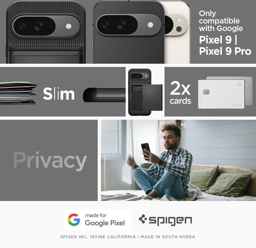 Spigen Slim Armor CS ACS06914 Back Cover - Google Pixel 9/9 Pro - Zwart