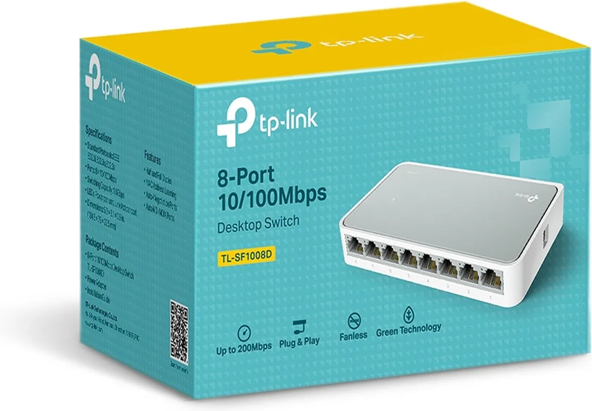 TP-Link TL-SF1008D Netwerk Switch 8x 10/100Mbps - Wit