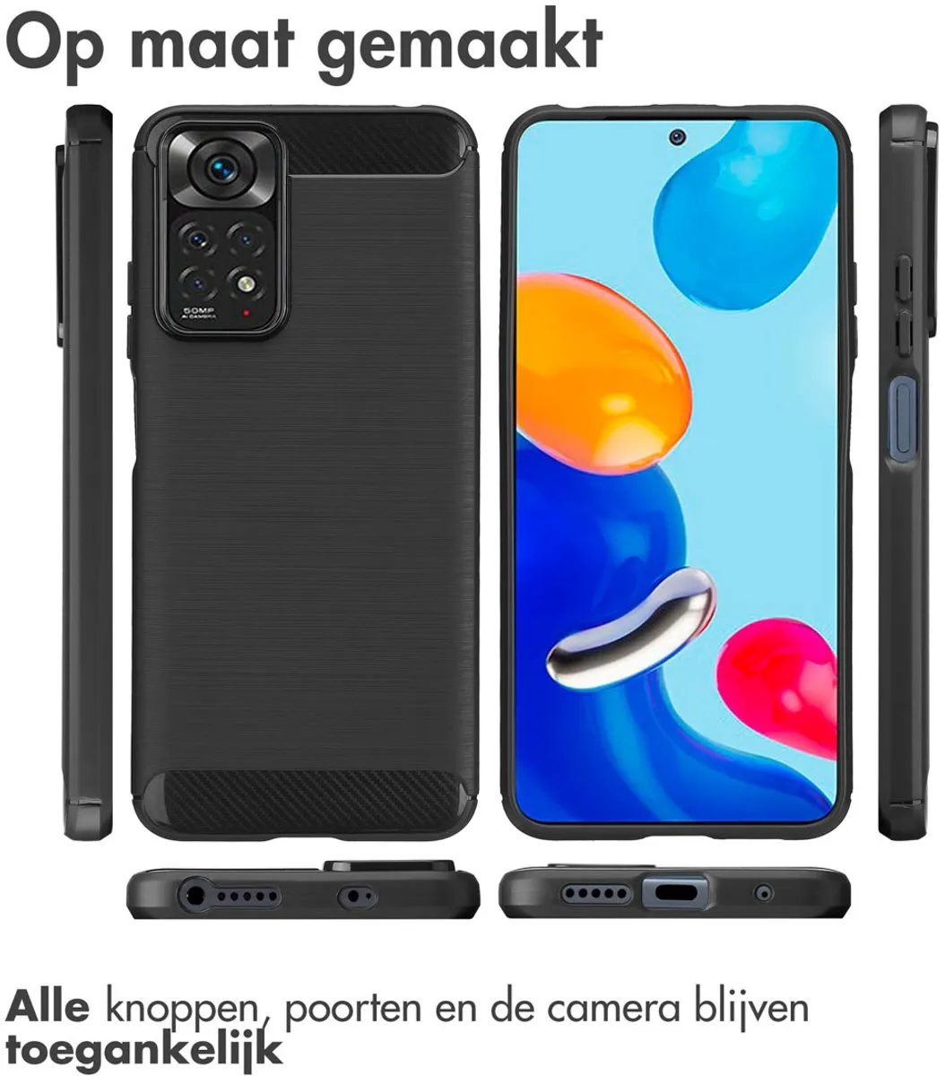 Imoshion Hoesje voor Xiaomi Redmi Note 11S/11 - Brushed Backcover Zwart
