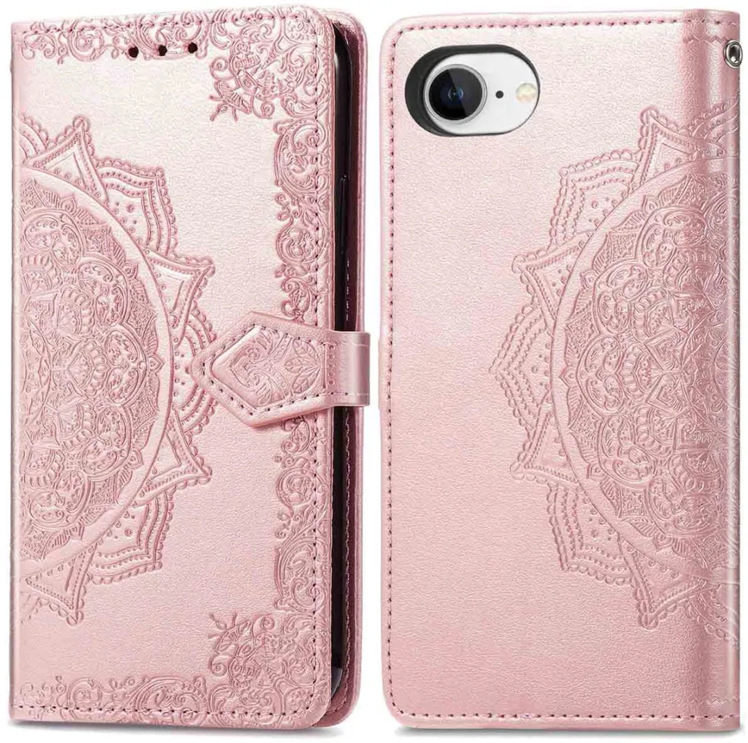 Imoshion Hoesje iPhone 16e Mandala Bookcase Rosé Goud