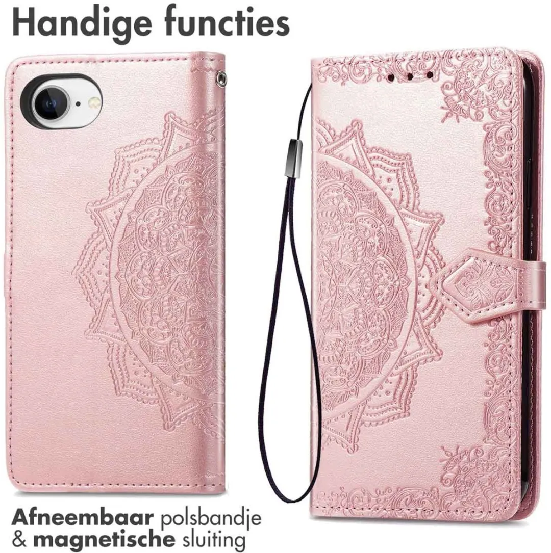 Imoshion Hoesje iPhone 16e Mandala Bookcase Rosé Goud