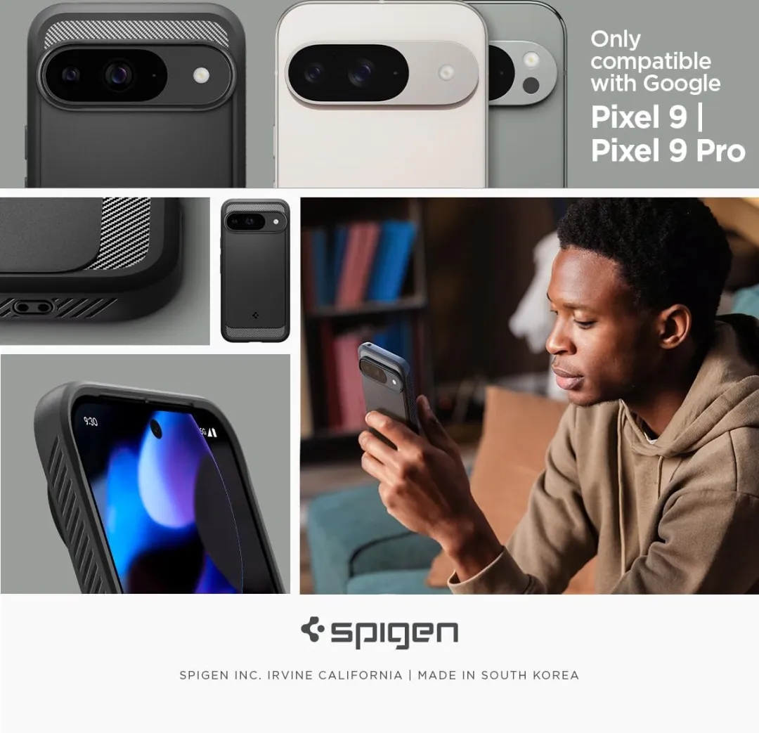 Spigen Rugged Armor Hoesje Google Pixel 9 Pro - Zwart