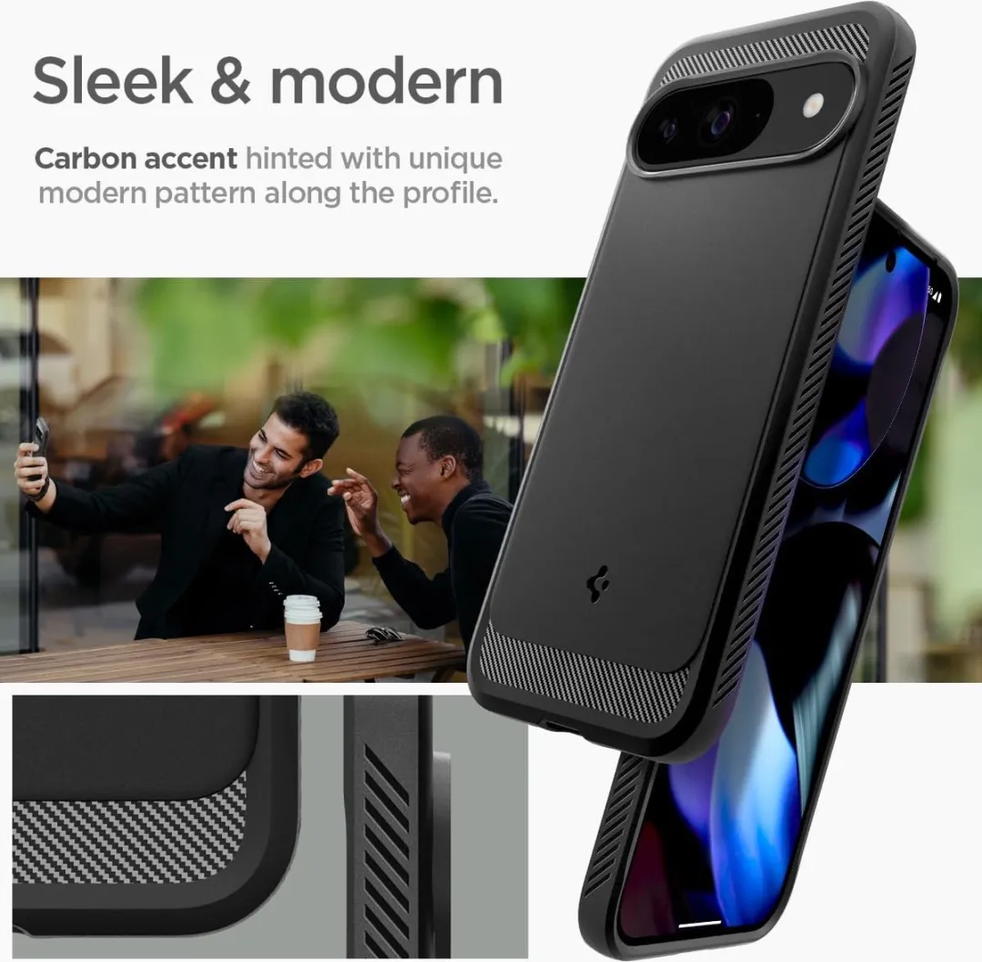 Spigen Rugged Armor Hoesje Google Pixel 9 Pro - Zwart
