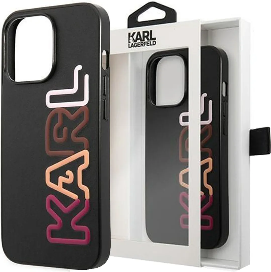 Karl Lagerfeld iPhone 13 Mini Hoesje - Effen Zwart Kunstleer