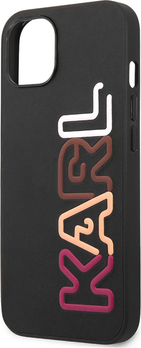 Karl Lagerfeld iPhone 13 Mini Hoesje - Effen Zwart Kunstleer