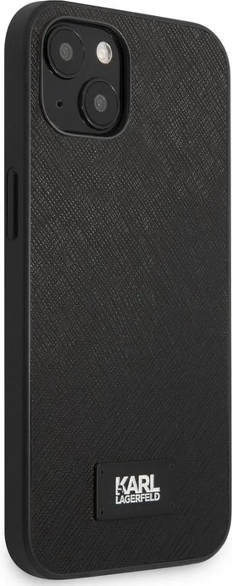 Karl Lagerfeld Saffiano Plaque Back Case - iPhone 13 Mini - Zwart