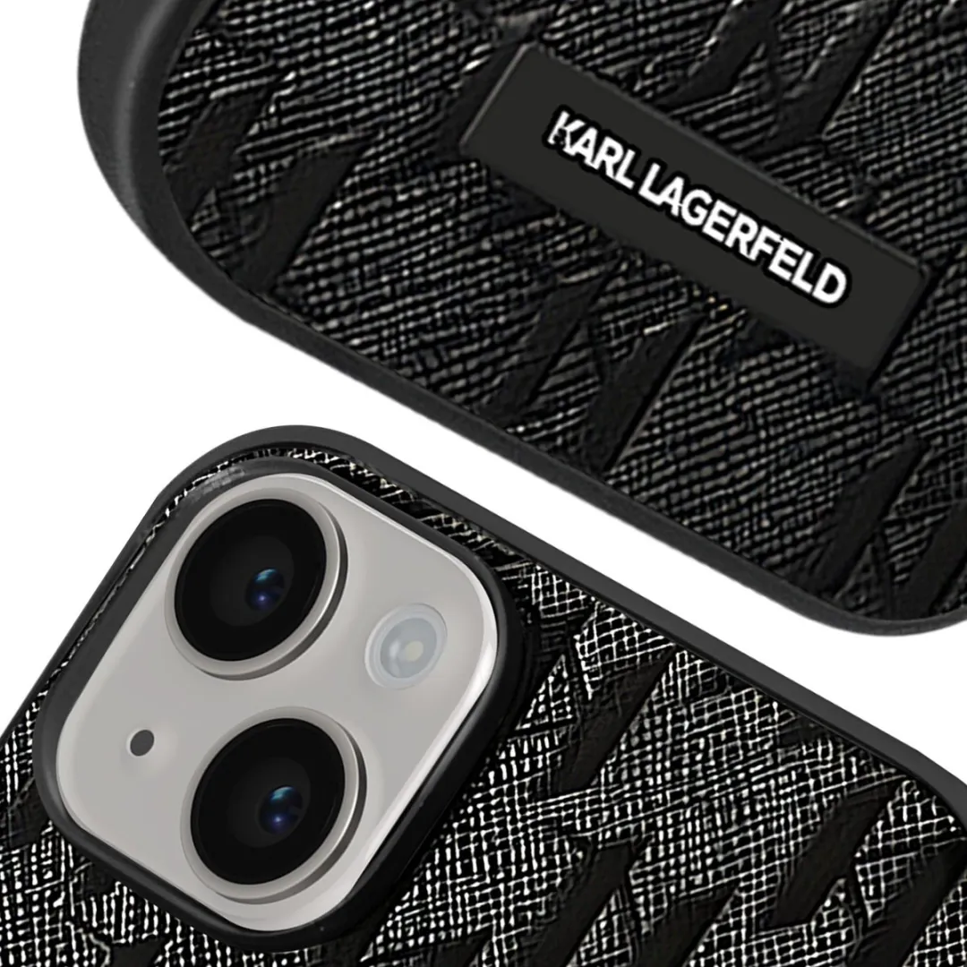 Karl Lagerfeld Saffiano Back Case - iPhone 14 Plus - Zwart