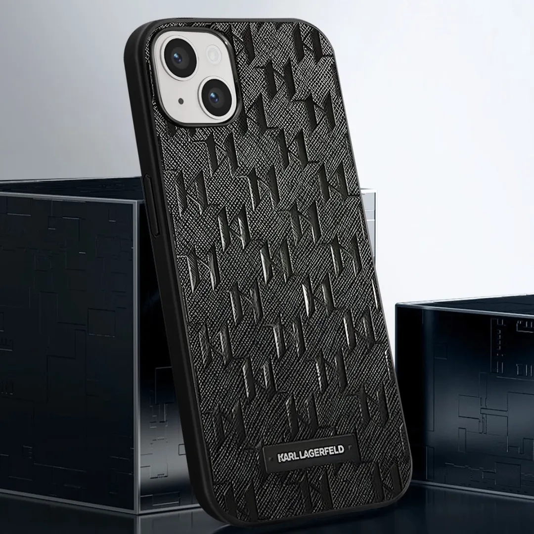 Karl Lagerfeld Saffiano Back Case - iPhone 14 Plus - Zwart