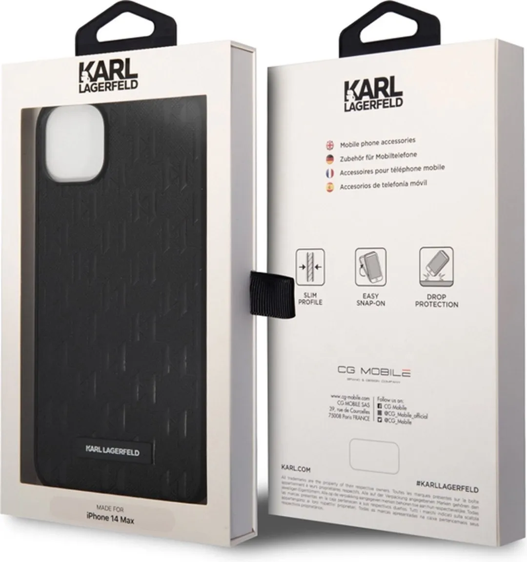 Karl Lagerfeld Saffiano Back Case - iPhone 14 Plus - Zwart