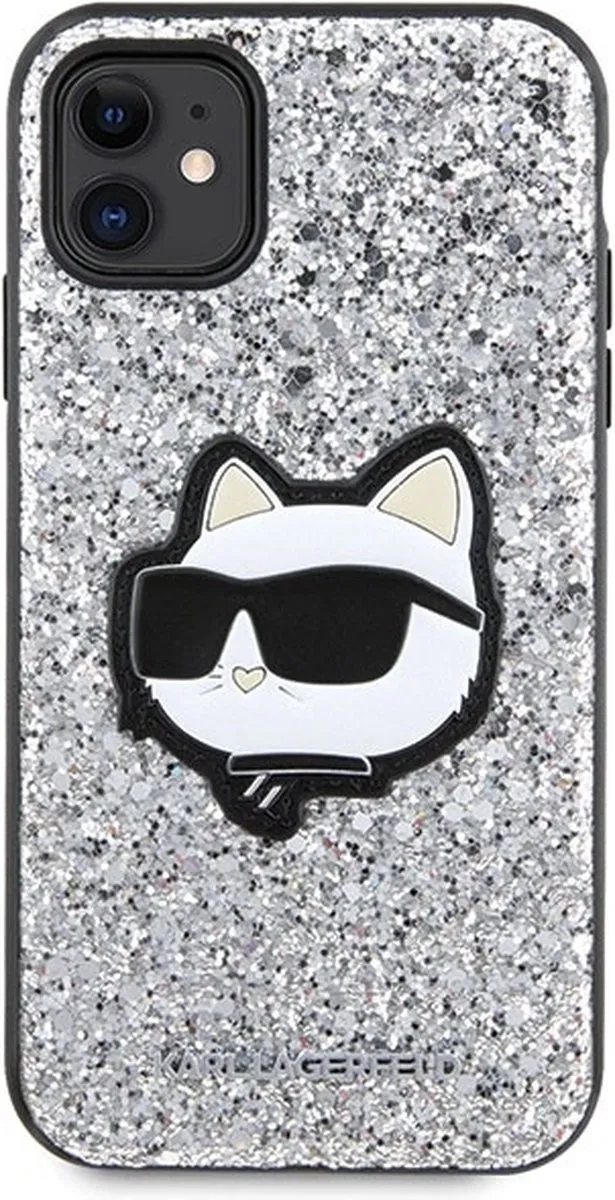 Karl Lagerfeld KLHCN61G2CPS Hoesje iPhone 11/Xr - Zilver Glitter